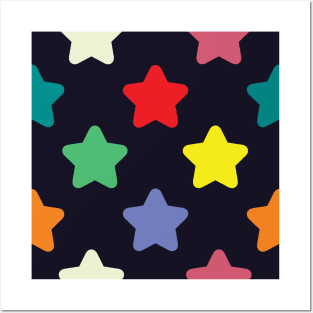 Colorful Starry Star Pattern Posters and Art